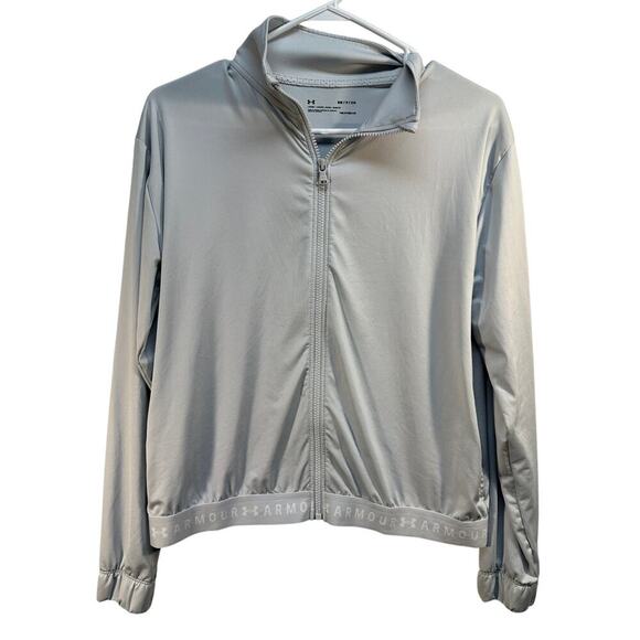 Under Amour Full Zip Up Base Layer Heatgear Loose Fit Small Gray Pockets - Picture 1 of 10